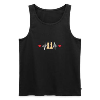 Battement de coeur d'échecs - Débardeur bio Premium Homme - noir - Devant - Michal (187cm)