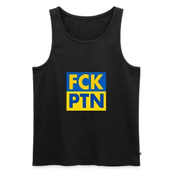 Fck ptn - Men's Premium Organic Tank Top - black - Front - AI Model Male 178 light (178cm)