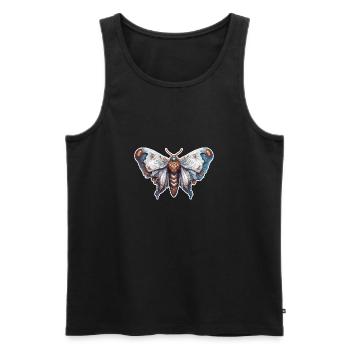 Papillon de nuit / Animal / Insecte / Larve / Ravageur - Débardeur bio Premium Homme - noir - Devant - AI Model Male 178 light (178cm)