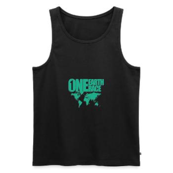 Against racism - Men's Premium Organic Tank Top - black - Front - Michal (187cm)