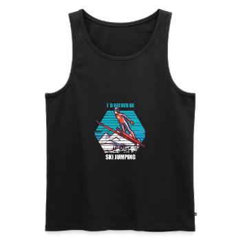 I´d rather be ski jumping winter sport ski jumping - Men's Premium Organic Tank Top - black - Front - AI Model Male 178 light (178cm)