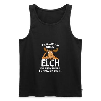 Norwegen Elch stur und immer hungrig - Männer Premium Bio Tank Top - Schwarz - Vorne - Michal (187cm)
