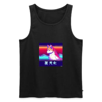 Moderne Kitsun Japanische Kami Fox Kitsune - Männer Premium Bio Tank Top - Schwarz - Vorne - AI Model Male 178 light (178cm)