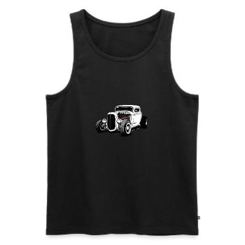 Hot Rod / Voiture / Véhicule / Automobile / Moteur - Débardeur bio Premium Homme - noir - Devant - AI Model Male 178 light (178cm)