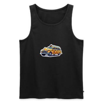Taxi / Taxifahrer / Amerika / Comic / Old School - Männer Premium Bio Tank Top - Schwarz - Vorne - AI Model Male 178 light (178cm)