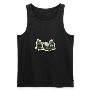 Sunglasses / Reflection / Forest / Reflection - Men's Premium Organic Tank Top - black - Front - AI Model Male 178 light (178cm)