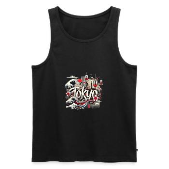 Tokyo Metropole in Japan - Männer Premium Bio Tank Top - Schwarz - Vorne - Michal (187cm)