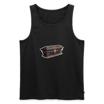 Sarg / Letzte Ruhestätte / Erde / Bestattung - Männer Premium Bio Tank Top - Schwarz - Vorne - AI Model Male 178 light (178cm)