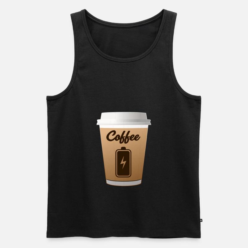 Kaffee-Aufladen - Männer Premium Bio Tank Top - Schwarz