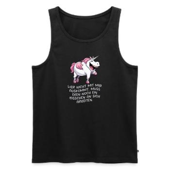 Wer nicht mit mir auskommt, muss eben noch ein... - Männer Premium Bio Tank Top - Schwarz - Vorne - AI Model Male 178 light (178cm)