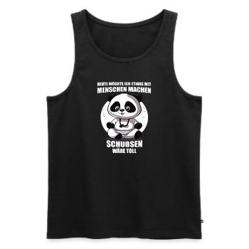 Gerne was mit Menschen machen schubsen wäre toll - Männer Premium Bio Tank Top - Schwarz - Vorne - Michal (187cm)