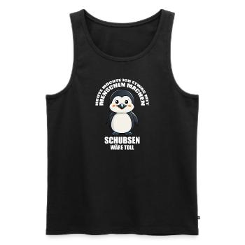Gerne was mit Menschen machen schubsen wäre toll - Männer Premium Bio Tank Top - Schwarz - Vorne - Michal (187cm)