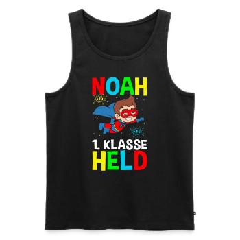 Schoolchild Noah 1st Grade Hero - Men's Premium Organic Tank Top - black - Front - Michal (187cm)