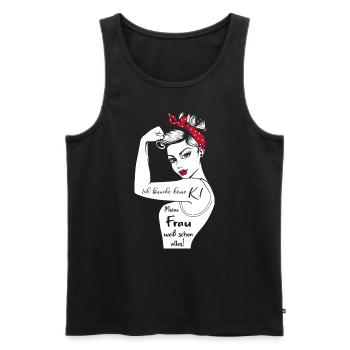 Ich brauche keine KI meine Frau weiß schon alles - Männer Premium Bio Tank Top - Schwarz - Vorne - Michal (187cm)