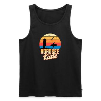 Nordsee Küste – Wellen, Wind und Freiheit - Männer Premium Bio Tank Top - Schwarz - Vorne - AI Model Male 178 light (178cm)