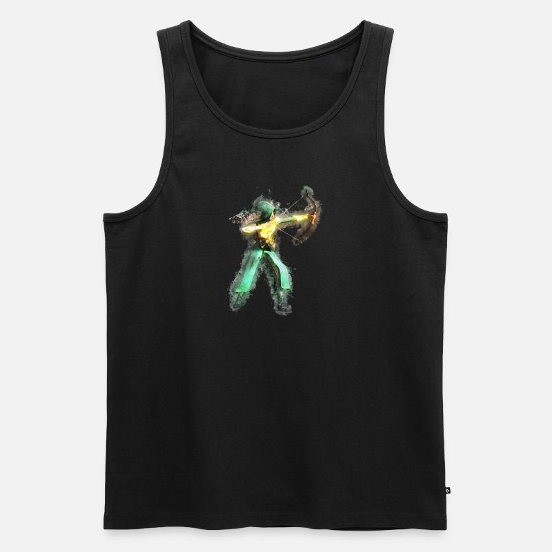 Gebühr Bogen hell glühend - Männer Premium Bio Tank Top - Schwarz