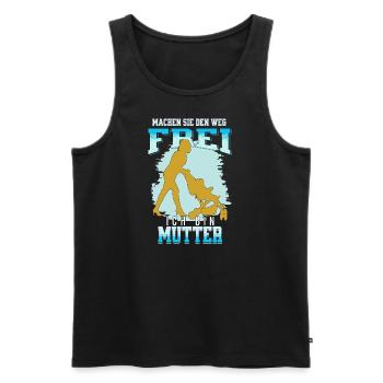 Mutter hat es Eilig - Männer Premium Bio Tank Top - Schwarz - Vorne - AI Model Male 178 light (178cm)
