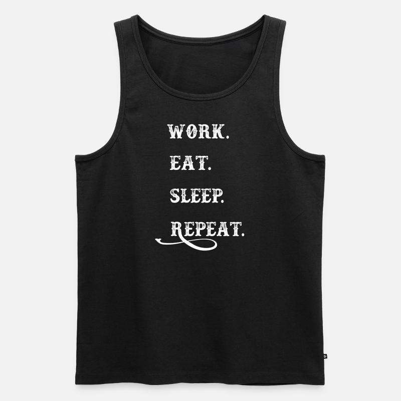 Work and Sleep - Männer Premium Bio Tank Top - Schwarz