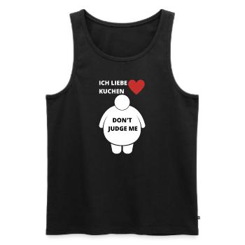 Ich Liebe Kuchen Urteile nicht über mich - Herz - Männer Premium Bio Tank Top - Schwarz - Vorne - Michal (187cm)