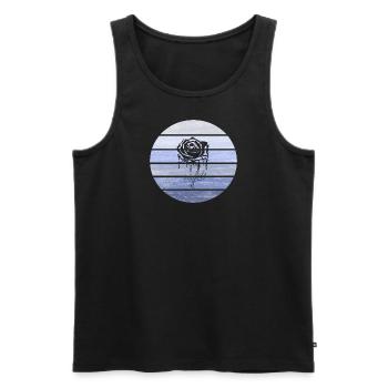 Rose, Flower, Vintage, Retro, Forest, Gift - Men's Premium Organic Tank Top - black - Front - AI Model Male 178 light (178cm)