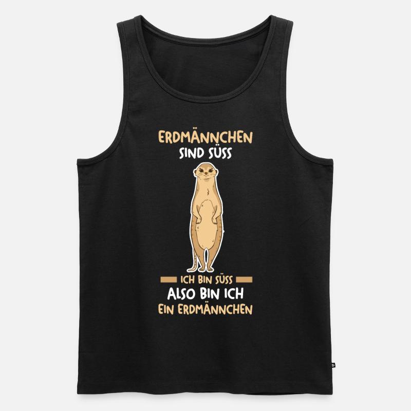 Erdmännchen - Männer Premium Bio Tank Top - Schwarz