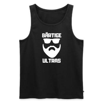 Bärtige Ultras mit Sonnenbrille und Gesicht - Männer Premium Bio Tank Top - Schwarz - Vorne - Michal (187cm)