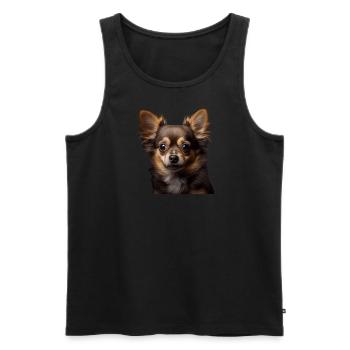 Niedlicher Chihuahua - Geschenkidee für - Männer Premium Bio Tank Top - Schwarz - Vorne - Michal (187cm)