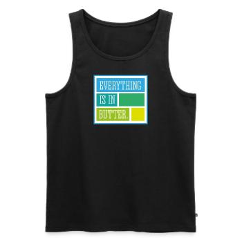 Butter - Männer Premium Bio Tank Top - Schwarz - Vorne - Michal (187cm)