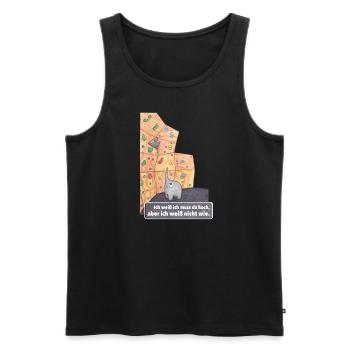 Boulder Elefant Sport - Männer Premium Bio Tank Top - Schwarz - Vorne - AI Model Male 178 light (178cm)
