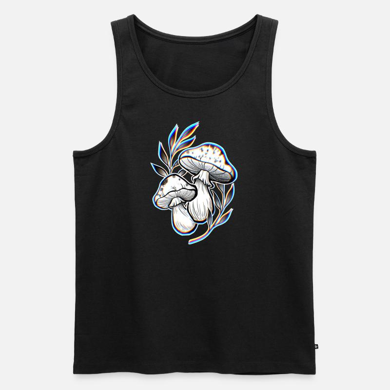 Psychedelic Mushrooms - Männer Premium Bio Tank Top - Schwarz