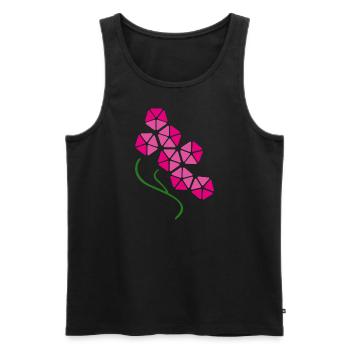 Magenta Flowers Blossoms Modern Abstraction - Men's Premium Organic Tank Top - black - Front - AI Model Male 178 light (178cm)