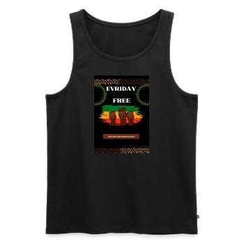 Celebrating Love: Beautiful Afro-inspired Pattern - Men's Premium Organic Tank Top - black - Front - Michal (187cm)