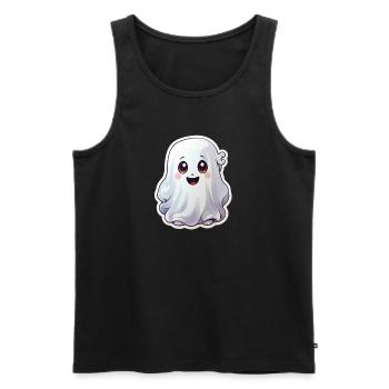 Halloween Stick a Ghost - Männer Premium Bio Tank Top - Schwarz - Vorne - AI Model Male 178 light (178cm)