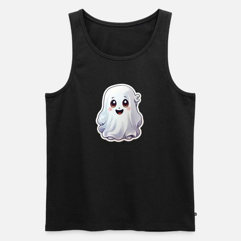 Halloween Stick a Ghost - Männer Premium Bio Tank Top - Schwarz