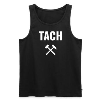 Tach - Männer Premium Bio Tank Top - Schwarz - Vorne - Michal (187cm)