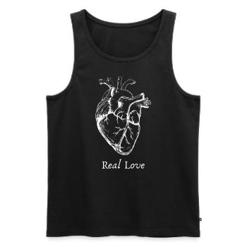 Anatomisches Herz oder die Realität der Liebe - Männer Premium Bio Tank Top - Schwarz - Vorne - AI Model Male 178 light (178cm)