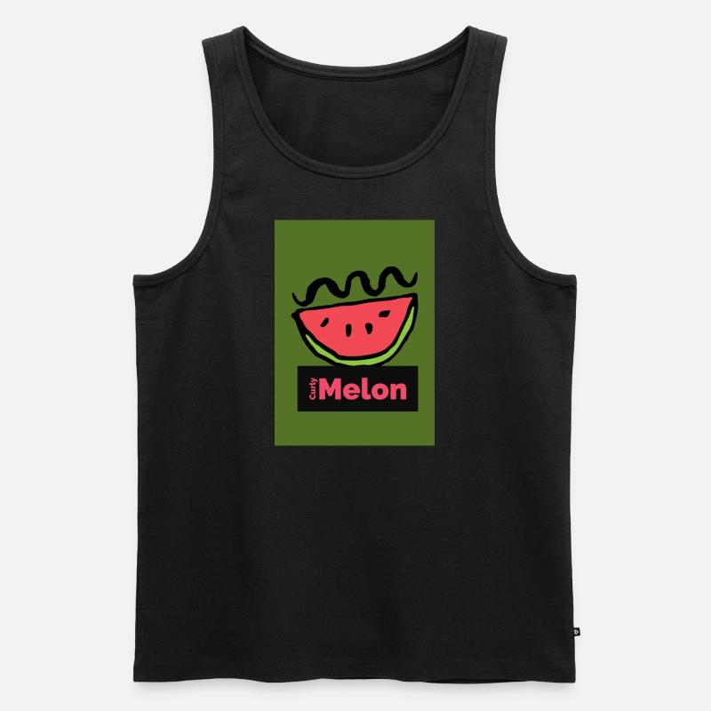 Curly Melon - Männer Premium Bio Tank Top - Schwarz