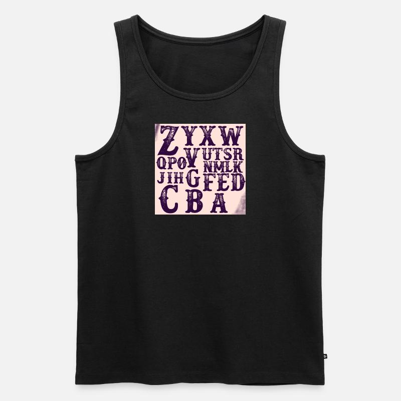 Alphabet - Männer Premium Bio Tank Top - Schwarz