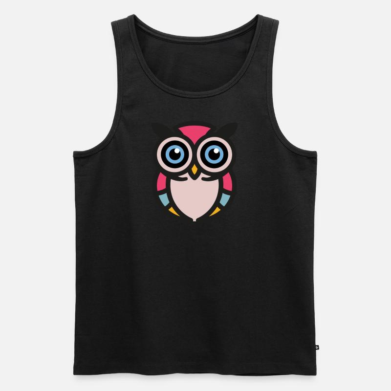 Bunte Eule - Männer Premium Bio Tank Top - undefined