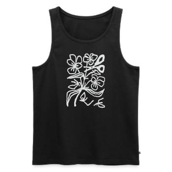 Blume Schere Schnitt - Männer Premium Bio Tank Top - Schwarz - Vorne - Michal (187cm)