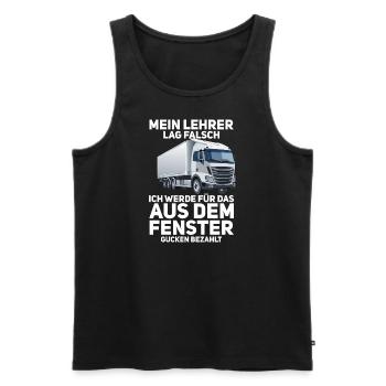 Fensterblick-Profi - Männer Premium Bio Tank Top - Schwarz - Vorne - Michal (187cm)