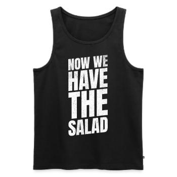 Now we have the salad English - Men's Premium Organic Tank Top - black - Front - AI Model Male 178 light (178cm)