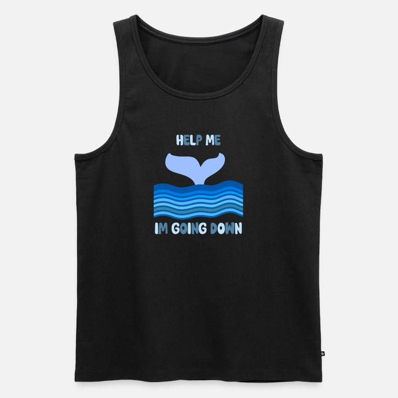 Help me, i‘m going down - Männer Premium Bio Tank Top - Schwarz