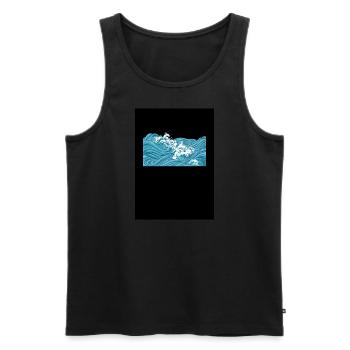 THE WAVE - Männer Premium Bio Tank Top - Schwarz - Vorne - AI Model Male 178 light (178cm)