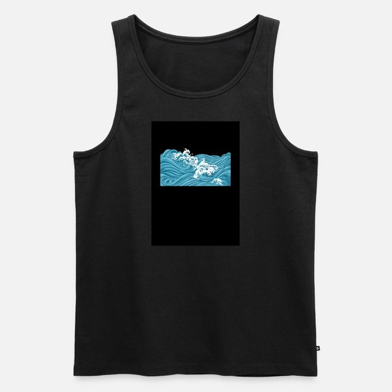 THE WAVE - Männer Premium Bio Tank Top - Schwarz