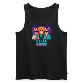 Miami Mais - Männer Premium Bio Tank Top - Schwarz - Vorne - AI Model Male 178 light (178cm)