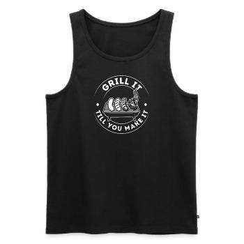 Grill it till you make it – BBQ Shirt - Männer Premium Bio Tank Top - Schwarz - Vorne - Michal (187cm)