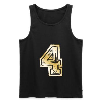 4 Number Gold - Men's Premium Organic Tank Top - black - Front - AI Model Male 178 light (178cm)
