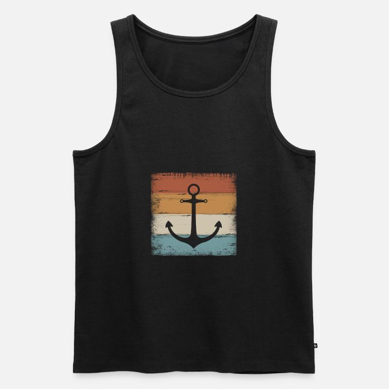Anker Maritim Meer Seefahrt - Männer Premium Bio Tank Top - Schwarz