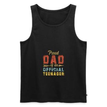 Fier papa d’un cadeau officiel pour adolescents - Débardeur bio Premium Homme - noir - Devant - Michal (187cm)